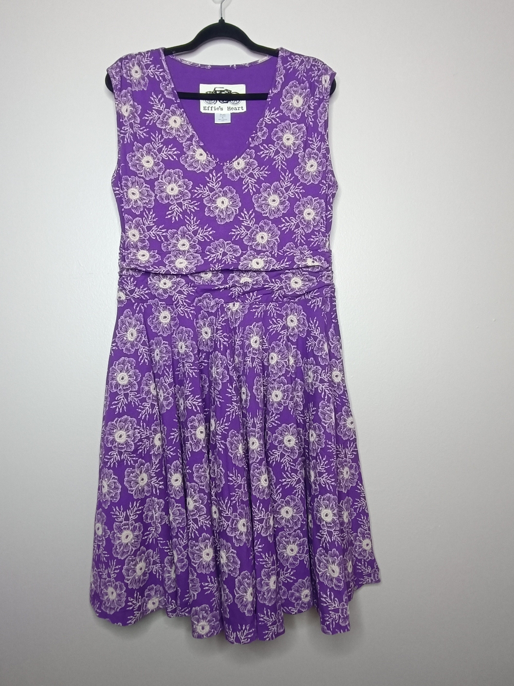 Effie’s Heart Sonnet Dress in Anemone Print Purple Floral Fit And Flare Size XL